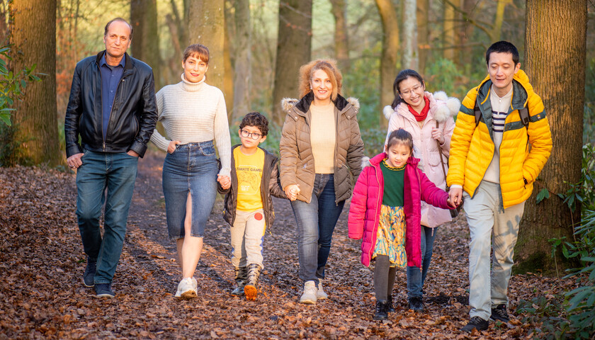 A family on the Woodland Walk