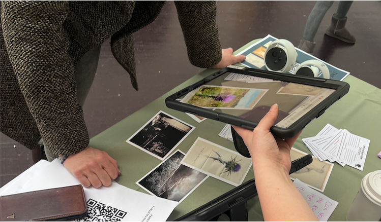 Ruskin postcards being shown through AR 