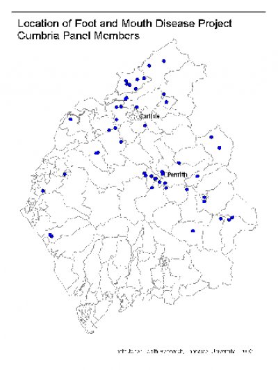Fig 3 Location of Panel Members. Source: Lancaster study 2002