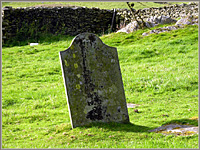 Firbank Fell: one remaining tombstone in original graveyard