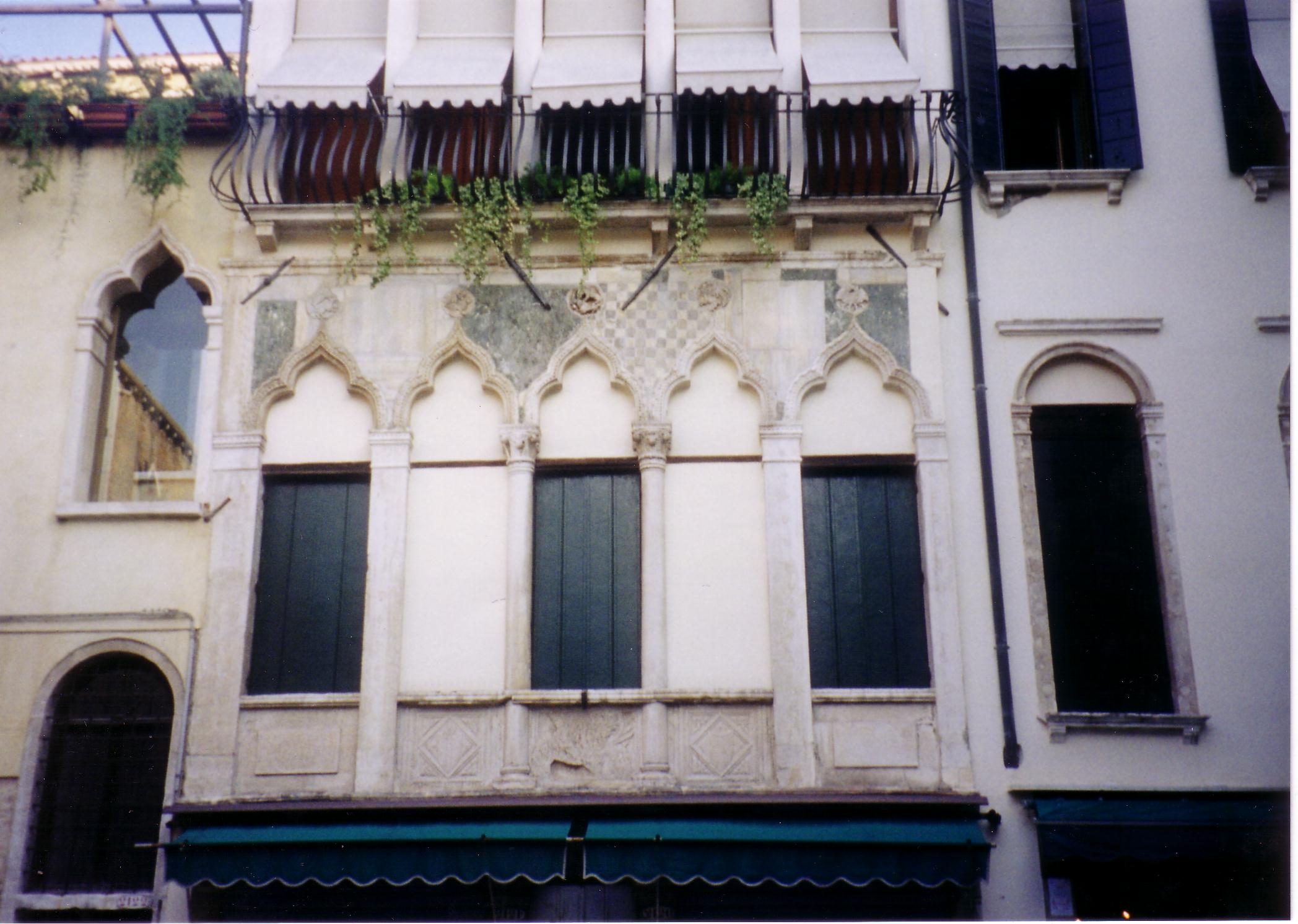 Campo S. M.  Mater Domini, Palazzo Viaro-Zane. Sometimes called the chessboard house by Ruskin