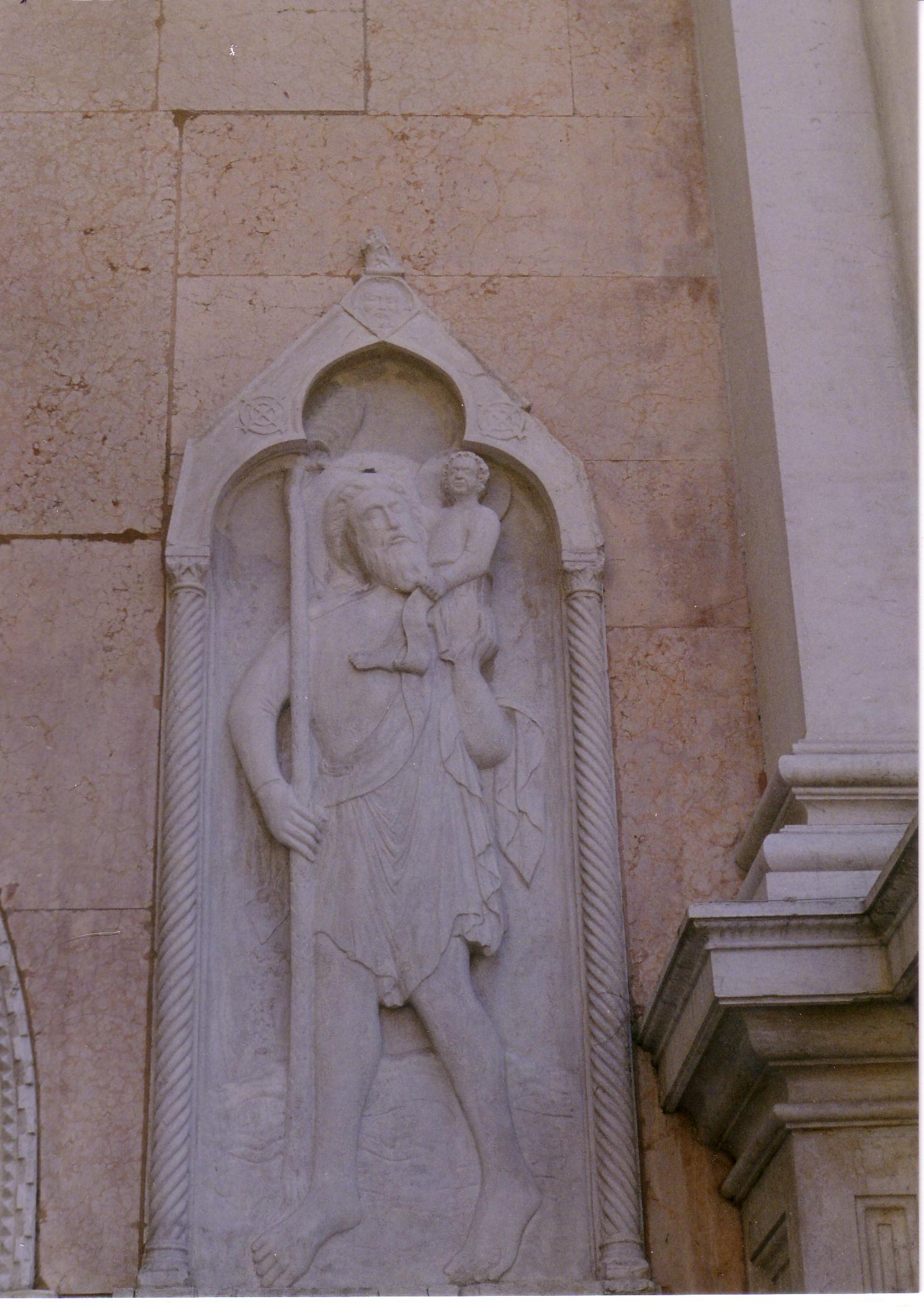 St Christopher: Next to the door of the Accademia di Bell Arti