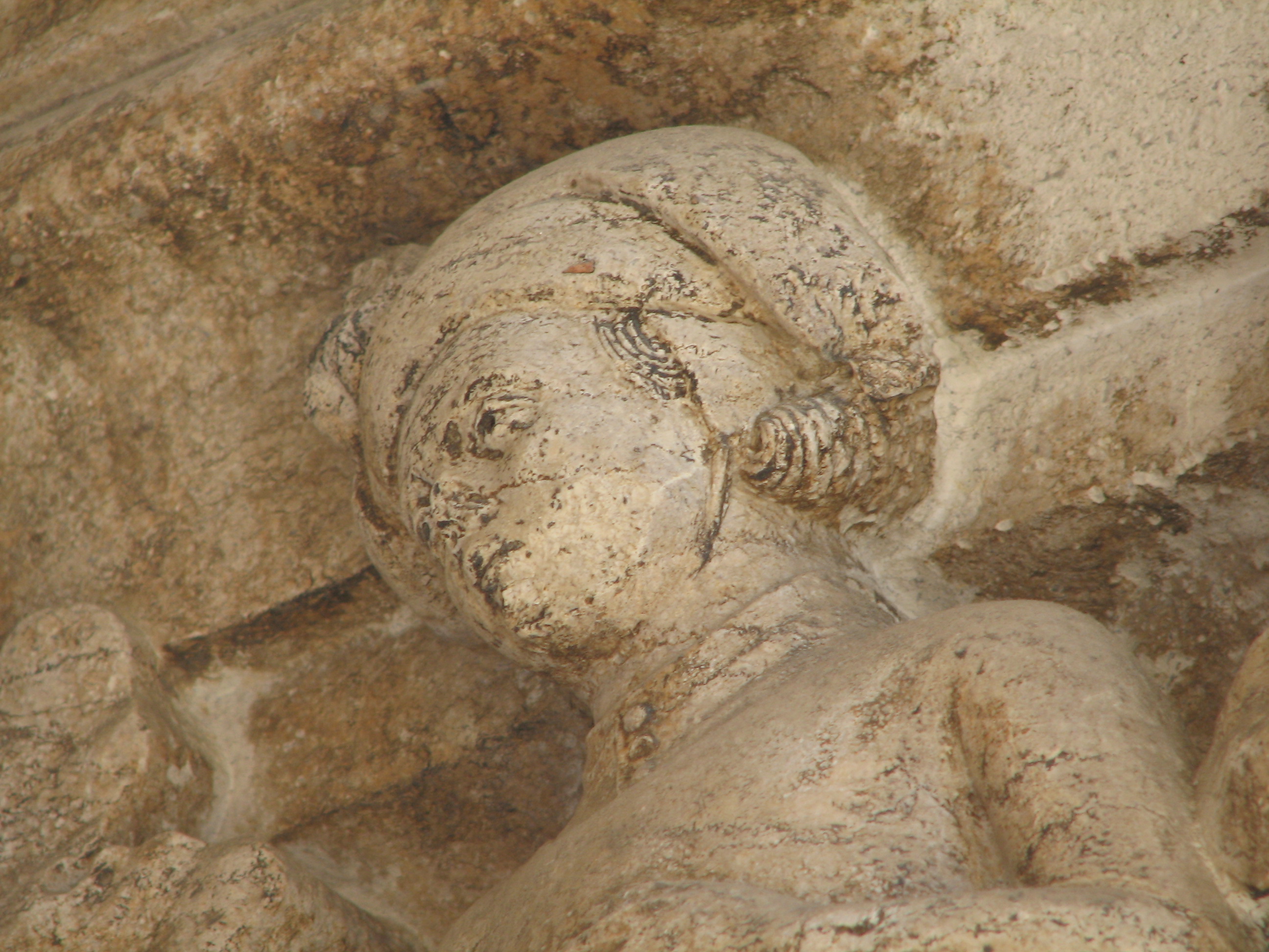 Capitals of Ducal Palace. Detail of 15th Capital. Drawing of head. (Sixth side)