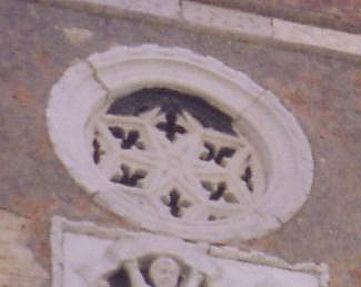 Palazzo da Mula; detail of diamond window on front faade drawn at Gothic Book p.53 and House Book 2 p.55.