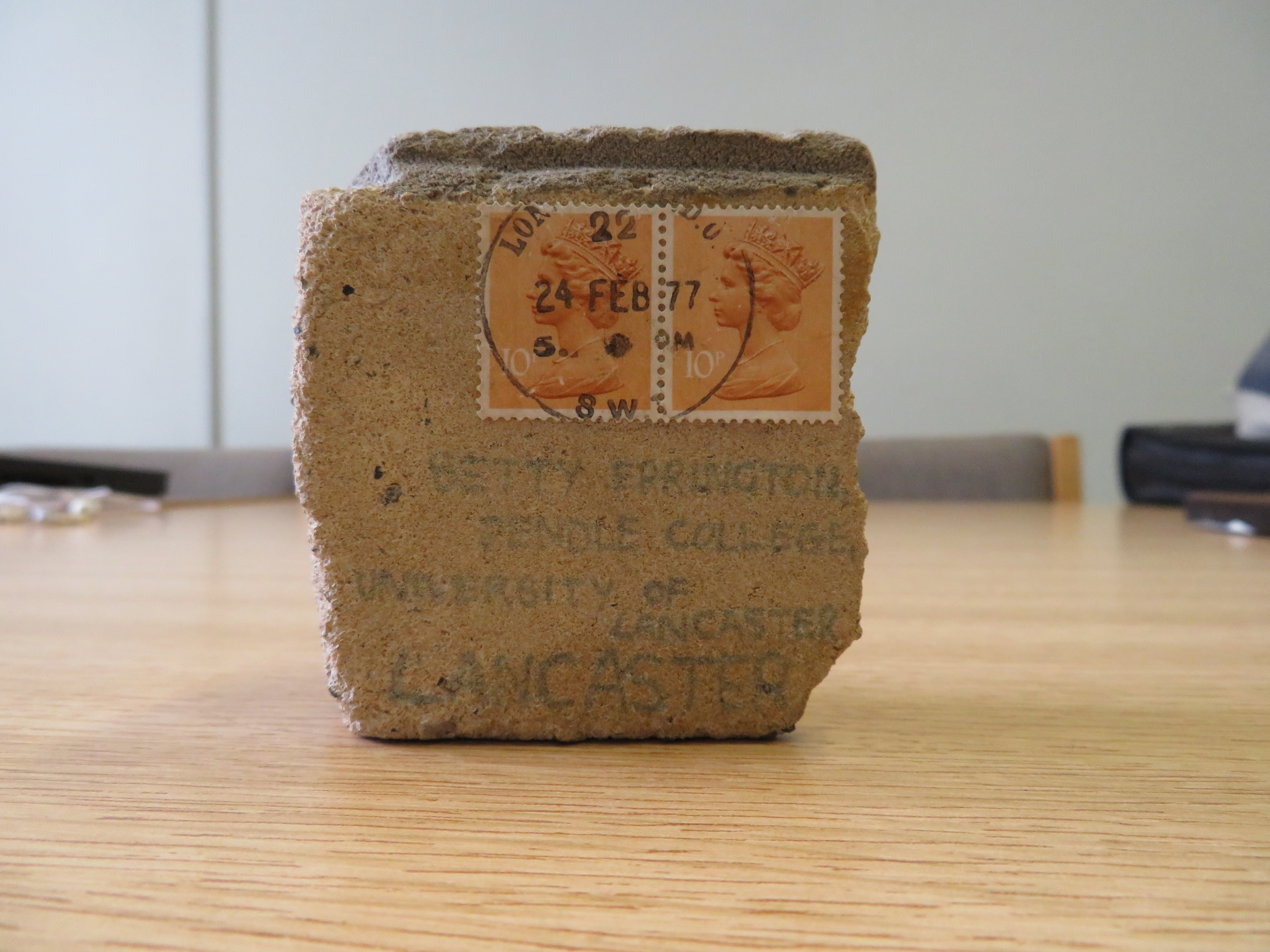 Brick from the Pendle room wall