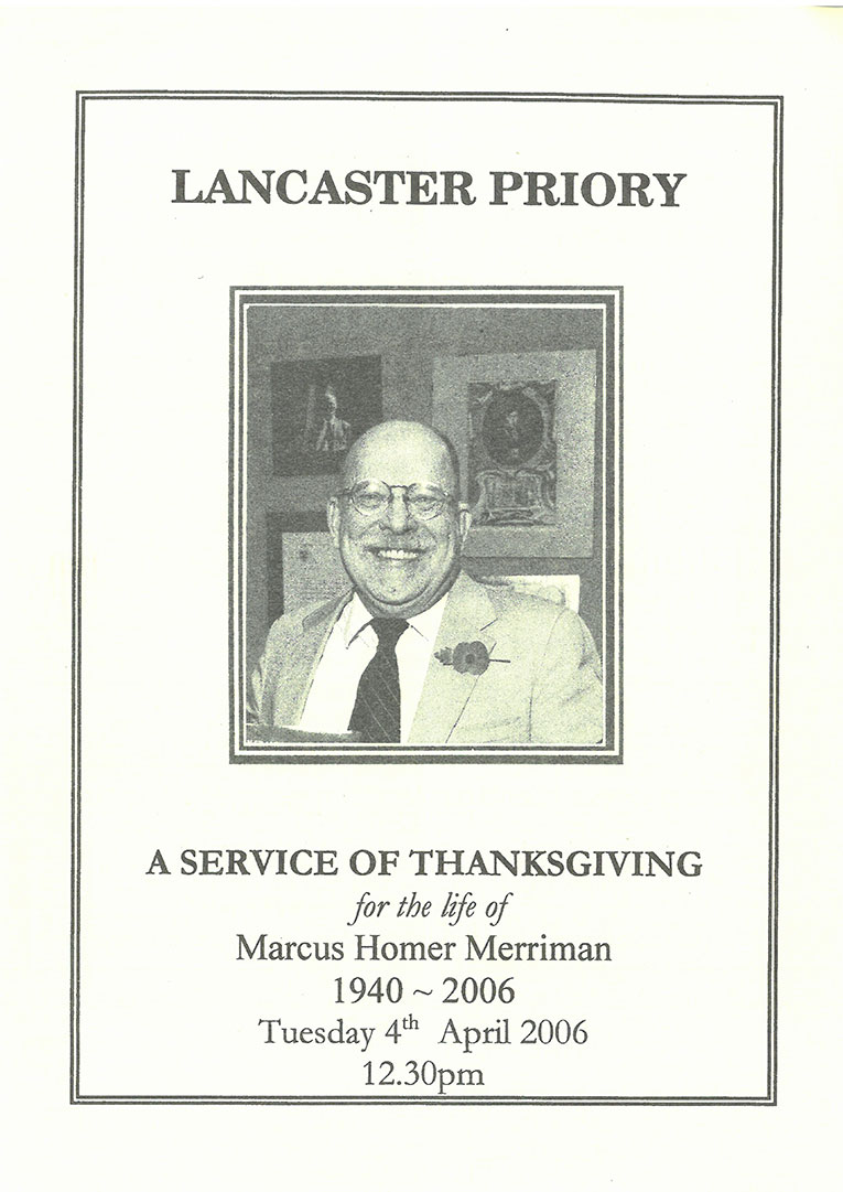 Marcus Merriman service leaflet 2006