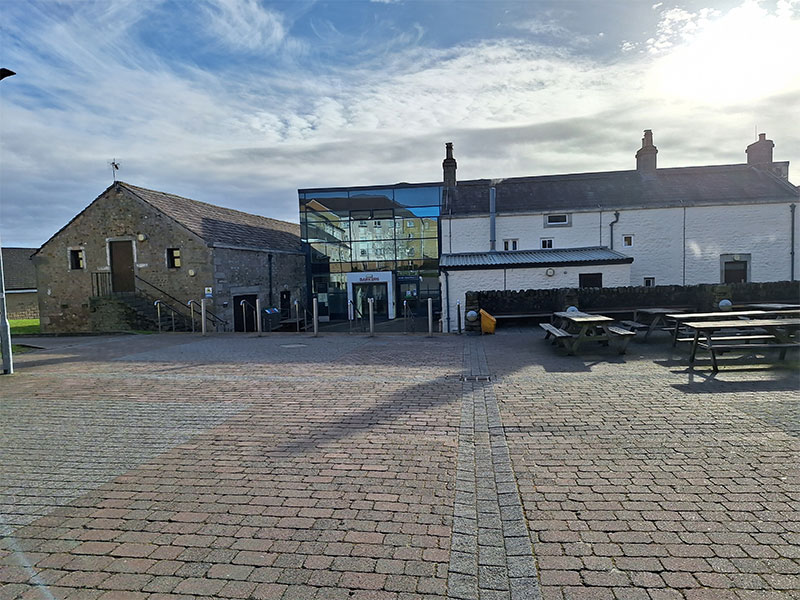 Outside Barker House Farm, a college bar/ café at Lancaster University.