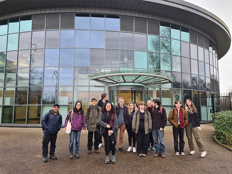 Student Lyea with other students, standing in front on the Green Lancaster Recycling Centre.