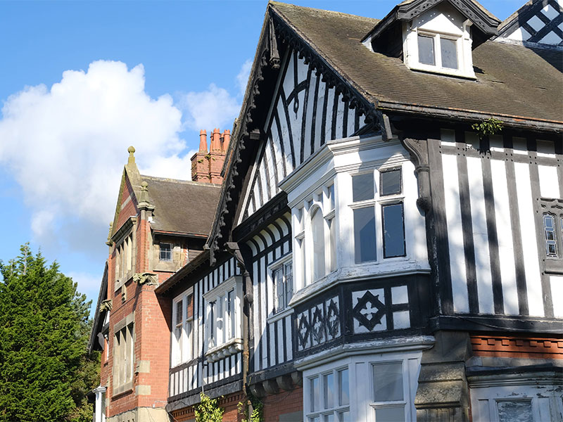 Bailrigg House, a Tudor-style house built between 1899 and 1902.