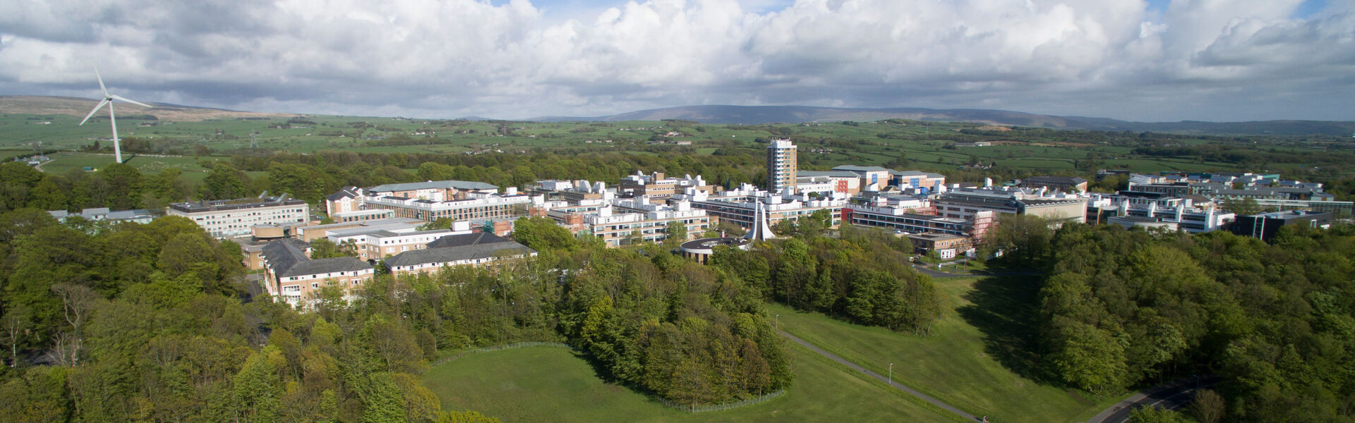 Aerial photograph of Bailrigg Campus