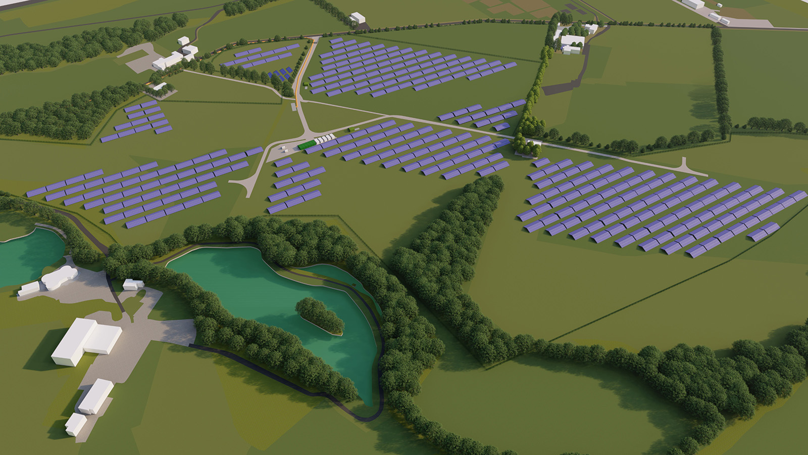 An artist's impression of the Solar Photovoltaic Farm.