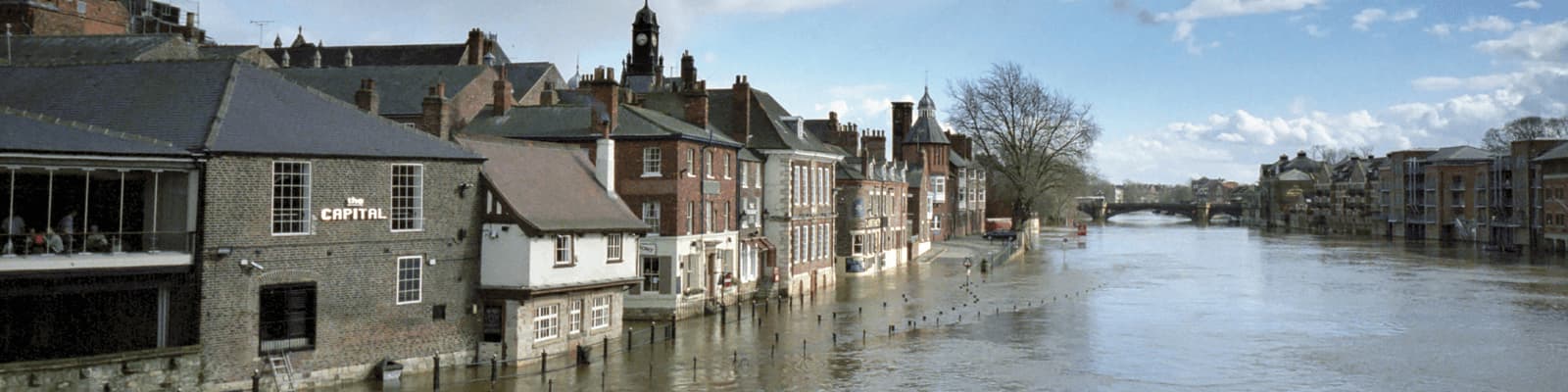 A flooded street in the UK