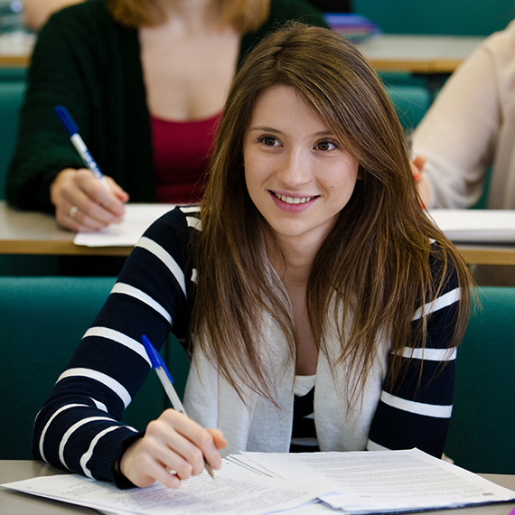 Student in class