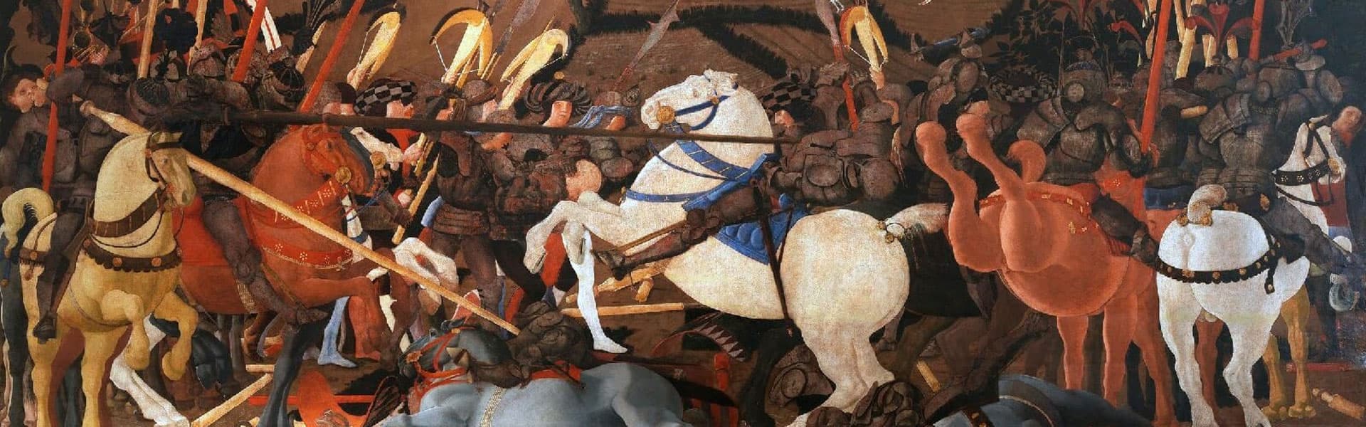 Battle scene with soldiers on horseback