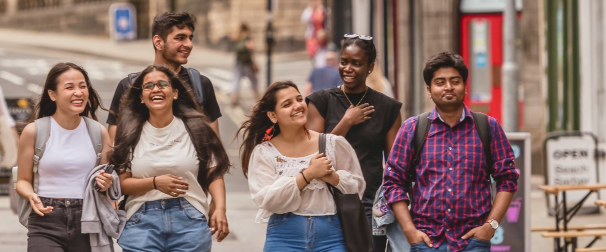 Students walk through Lancaster's historic streets