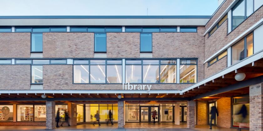 Image of the library tree taken from above. 