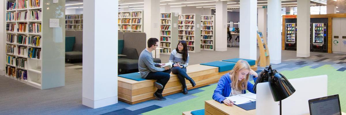 Students studying in the library