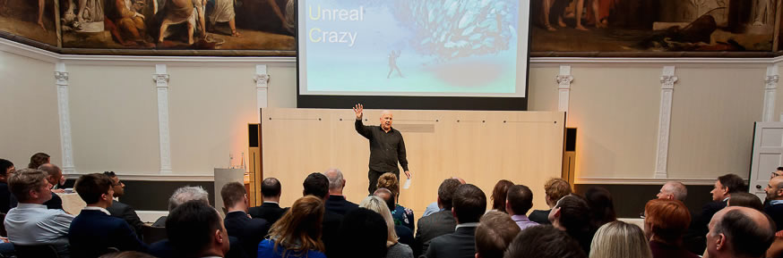 Kevin Roberts giving a speech on Professor Sir Roland Smith CEO Lecture 2014.