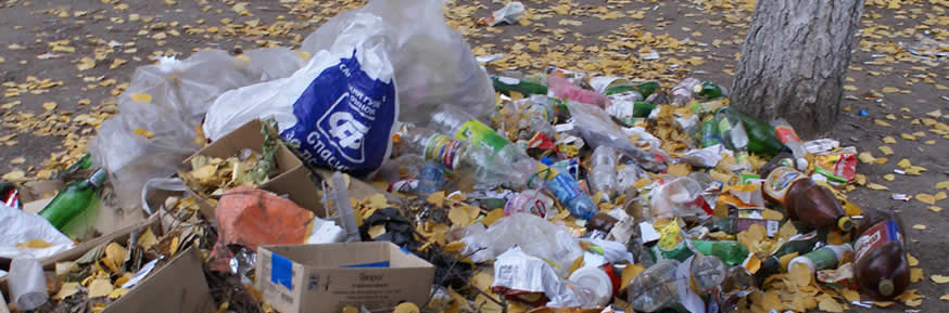 Rubbish piling up in a street