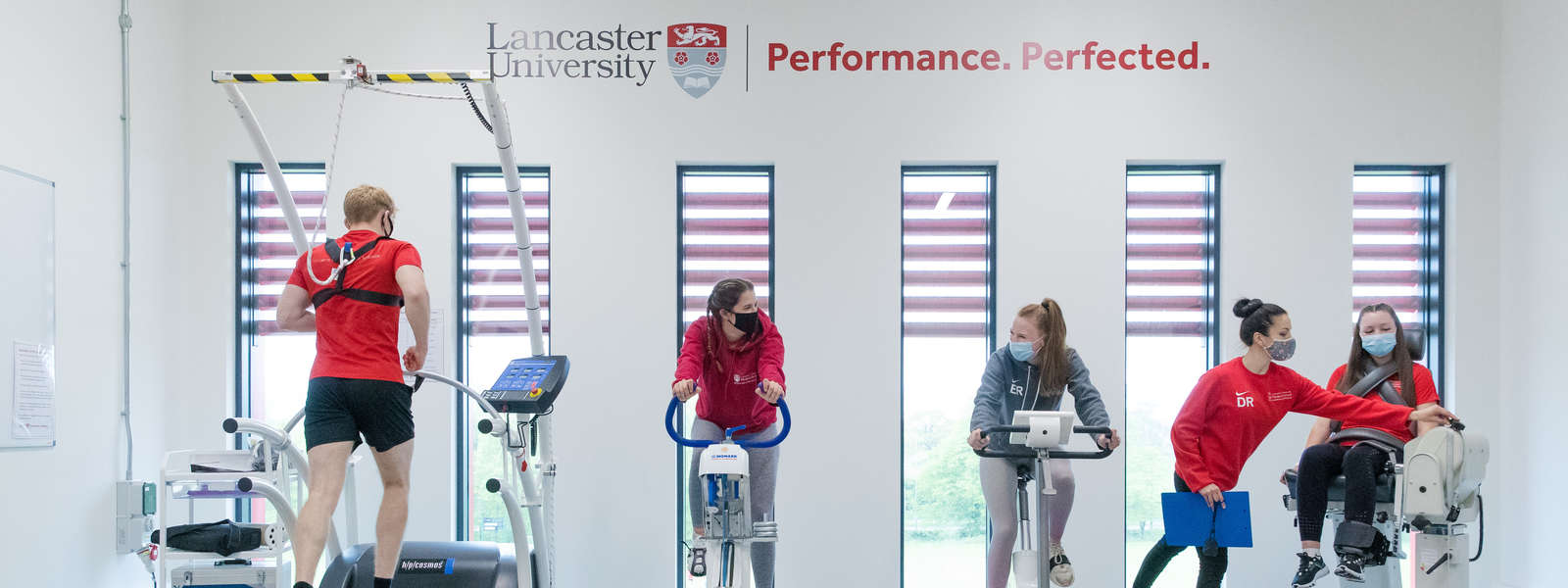 Students on exercise machines