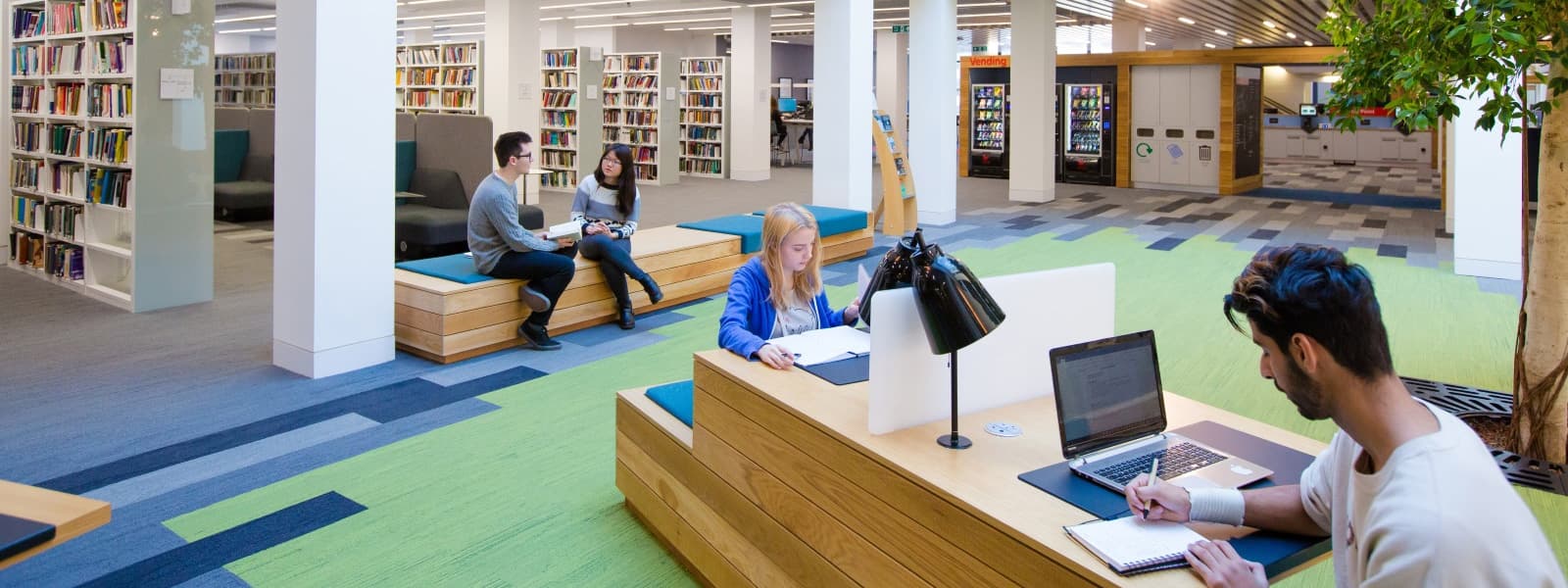 Students at work in the Lancaster University library