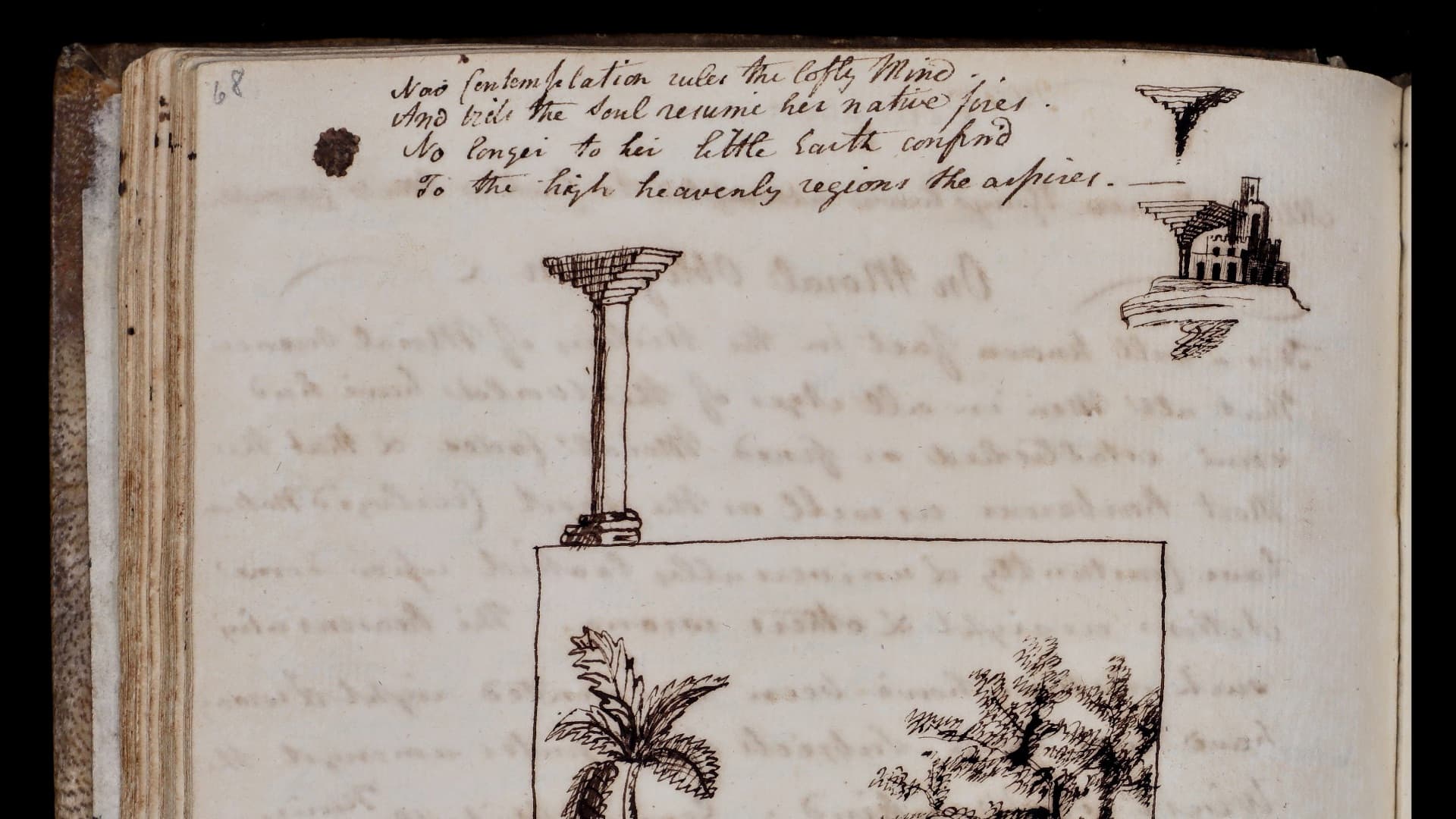 A sample page of text and sketches from Sir Humphry Davy's notebooks