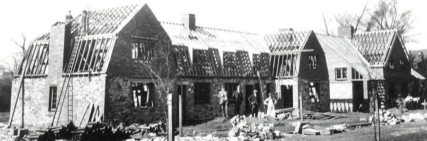 The first phase of the Westfield War Memorial Village being built in 1920 