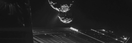 Rosetta mission selfie at a distance of about 16 km from the surface of 67P/Churyumov–Gerasimenko. Credits: ESA/Rosetta/Philae/CIVA