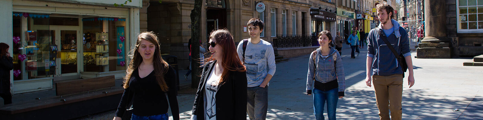 Students in Lancaster City centre