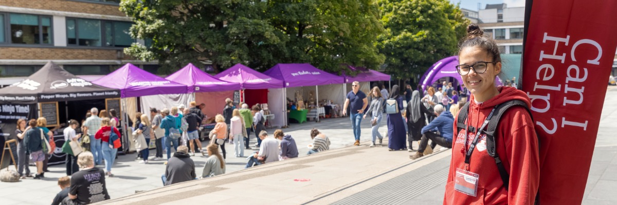 A student ambassador on an Open Day