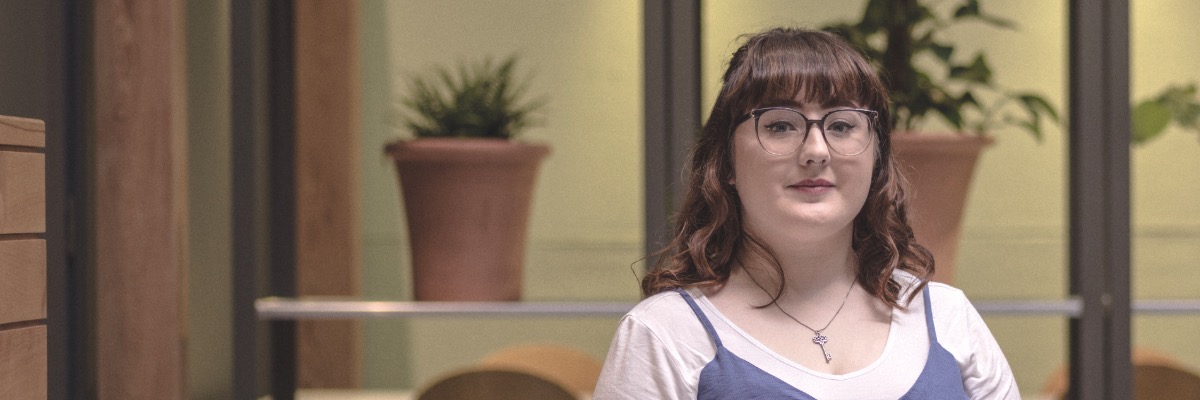 Jennifer Jones poses for a photograph in the Environment Centre atrium