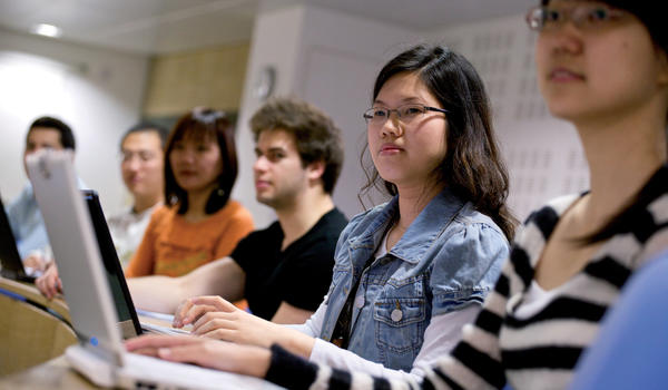 Students sat in a lecture